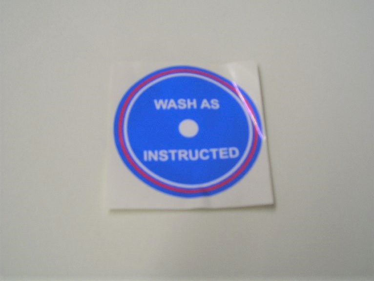 Aufkleber TEF wash as instructed